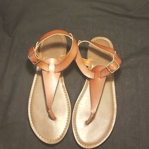 Brown flat sandals